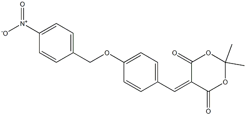 2,2-dimethyl-5-{4-[(4-nitrobenzyl)oxy]benzylidene}-1,3-dioxane-4,6-dione 化学構造式