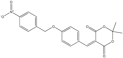 2,2-dimethyl-5-{4-[(4-nitrobenzyl)oxy]benzylidene}-1,3-dioxane-4,6-dione 结构式