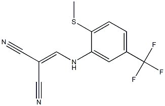 2-{[2-(methylthio)-5-(trifluoromethyl)anilino]methylidene}malononitrile,,结构式