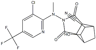 4-[[3-chloro-5-(trifluoromethyl)-2-pyridinyl](methyl)amino]-9-hydroxy-3,5-dioxo-4-azatricyclo[5.2.1.0~2,6~]decane-8-carbonitrile,,结构式