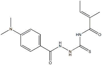 N1-({2-[4-(dimethylamino)benzoyl]hydrazino}carbothioyl)-2-methylbut-2-enamide 结构式