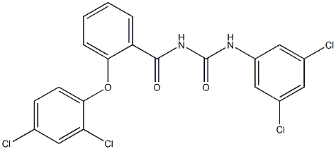 N-[2-(2,4-dichlorophenoxy)benzoyl]-N'-(3,5-dichlorophenyl)urea,,结构式