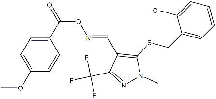 N-{[5-[(2-chlorobenzyl)sulfanyl]-1-methyl-3-(trifluoromethyl)-1H-pyrazol-4-yl]methylene}-N-[(4-methoxybenzoyl)oxy]amine