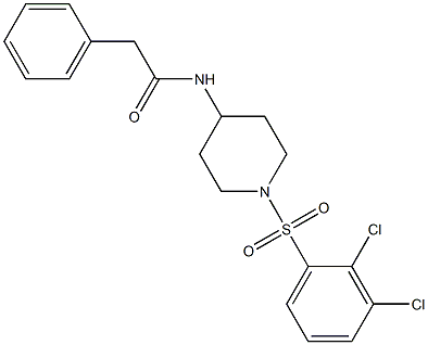 N-{1-[(2,3-dichlorophenyl)sulfonyl]piperidin-4-yl}-2-phenylacetamide 结构式