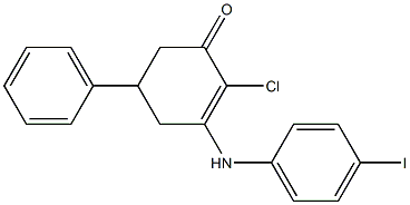 2-chloro-3-(4-iodoanilino)-5-phenyl-2-cyclohexen-1-one,,结构式