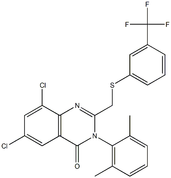 6,8-dichloro-3-(2,6-dimethylphenyl)-2-({[3-(trifluoromethyl)phenyl]sulfanyl}methyl)-4(3H)-quinazolinone