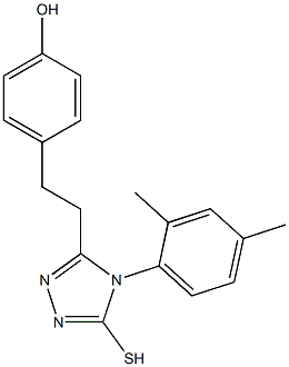 4-{2-[4-(2,4-dimethylphenyl)-5-mercapto-4H-1,2,4-triazol-3-yl]ethyl}phenol,,结构式