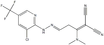 2-[3-{2-[3-chloro-5-(trifluoromethyl)-2-pyridinyl]hydrazono}-1-(dimethylamino)propylidene]malononitrile Struktur