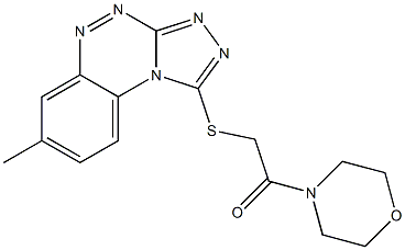 2-[(7-methylbenzo[e][1,2,4]triazolo[3,4-c][1,2,4]triazin-1-yl)thio]-1-morpholinoethan-1-one 化学構造式