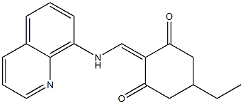 5-ethyl-2-[(8-quinolinylamino)methylene]-1,3-cyclohexanedione 化学構造式