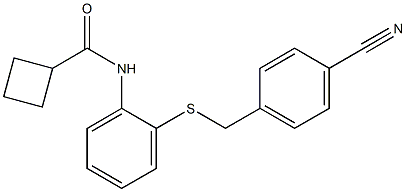 N1-{2-[(4-cyanobenzyl)thio]phenyl}cyclobutane-1-carboxamide,,结构式