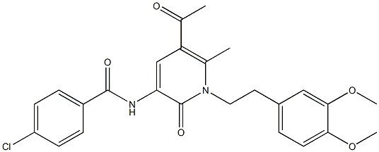 N-[5-acetyl-1-(3,4-dimethoxyphenethyl)-6-methyl-2-oxo-1,2-dihydro-3-pyridinyl]-4-chlorobenzenecarboxamide|