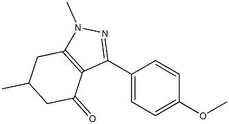 3-(4-methoxyphenyl)-1,6-dimethyl-1,5,6,7-tetrahydro-4H-indazol-4-one Struktur