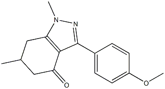 3-(4-methoxyphenyl)-1,6-dimethyl-1,5,6,7-tetrahydro-4H-indazol-4-one Structure