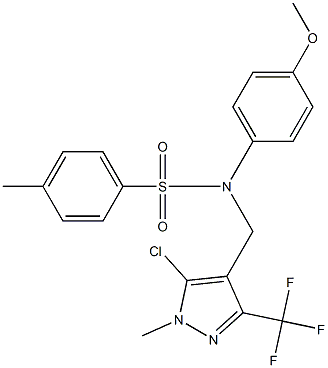 N-{[5-chloro-1-methyl-3-(trifluoromethyl)-1H-pyrazol-4-yl]methyl}-N-(4-methoxyphenyl)-4-methylbenzenesulfonamide Struktur