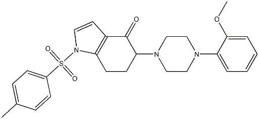 5-[4-(2-methoxyphenyl)piperazino]-1-[(4-methylphenyl)sulfonyl]-1,5,6,7-tetrahydro-4H-indol-4-one 化学構造式