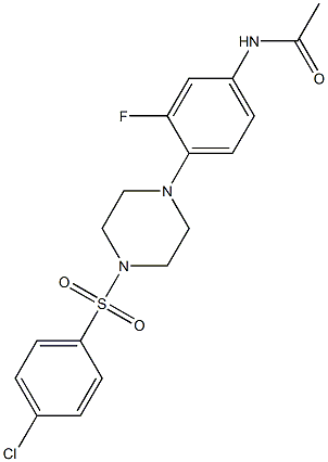 N-(4-{4-[(4-chlorophenyl)sulfonyl]piperazino}-3-fluorophenyl)acetamide Structure