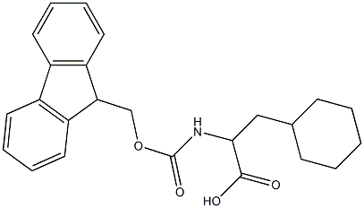 3-cyclohexyl-2-{[(9H-fluoren-9-ylmethoxy)carbonyl]amino}propanoic acid 化学構造式