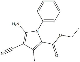 ethyl 5-amino-4-cyano-3-methyl-1-phenyl-1H-pyrrole-2-carboxylate 化学構造式