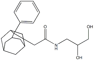 N-(2,3-dihydroxypropyl)-2-(2-phenyl-2-adamantyl)acetamide 化学構造式