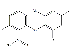 1-(2,6-dichloro-4-methylphenoxy)-3,5-dimethyl-2-nitrobenzene Struktur