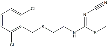 1,3-dichloro-2-{[(2-{[(cyanoimino)(methylthio)methyl]amino}ethyl)thio]methyl}benzene Struktur