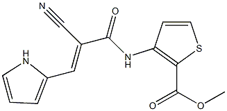 methyl 3-{[2-cyano-3-(1H-pyrrol-2-yl)acryloyl]amino}thiophene-2-carboxylate 化学構造式