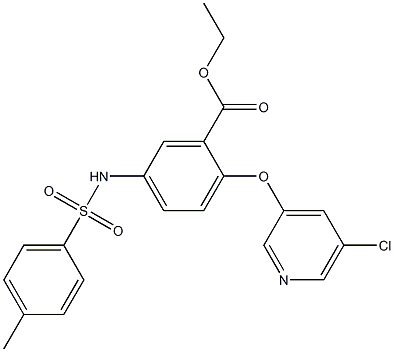 ethyl 2-[(5-chloro-3-pyridyl)oxy]-5-{[(4-methylphenyl)sulfonyl]amino}benzoate Struktur