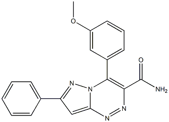 4-(3-methoxyphenyl)-7-phenylpyrazolo[5,1-c][1,2,4]triazine-3-carboxamide 结构式