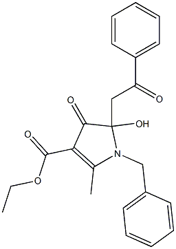 ethyl 1-benzyl-5-hydroxy-2-methyl-4-oxo-5-(2-oxo-2-phenylethyl)-4,5-dihydro -1H-pyrrole-3-carboxylate 化学構造式