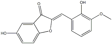 5-hydroxy-2-[(Z)-(2-hydroxy-3-methoxyphenyl)methylidene]-1-benzofuran-3-one,,结构式