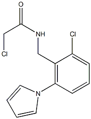 2-chloro-N-[2-chloro-6-(1H-pyrrol-1-yl)benzyl]acetamide,,结构式