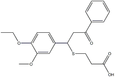 3-{[1-(4-ethoxy-3-methoxyphenyl)-3-oxo-3-phenylpropyl]thio}propanoic acid 化学構造式