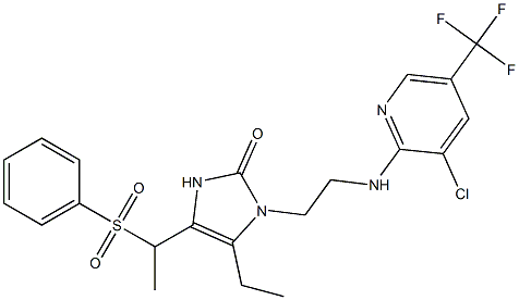  1-(2-{[3-chloro-5-(trifluoromethyl)-2-pyridinyl]amino}ethyl)-5-ethyl-4-[1-(phenylsulfonyl)ethyl]-1,3-dihydro-2H-imidazol-2-one