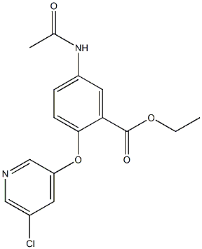 ethyl 5-(acetylamino)-2-[(5-chloro-3-pyridyl)oxy]benzoate,,结构式