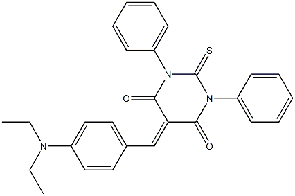 5-[4-(diethylamino)benzylidene]-1,3-diphenyl-2-thioxohexahydropyrimidine-4,6-dione,,结构式