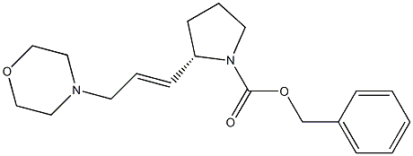 benzyl (2S)-2-[(E)-3-morpholino-1-propenyl]tetrahydro-1H-pyrrole-1-carboxylate 化学構造式