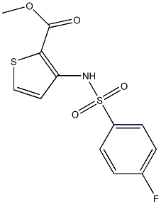 methyl 3-{[(4-fluorophenyl)sulfonyl]amino}thiophene-2-carboxylate 化学構造式