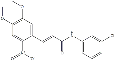 (E)-N-(3-chlorophenyl)-3-(4,5-dimethoxy-2-nitrophenyl)-2-propenamide Structure