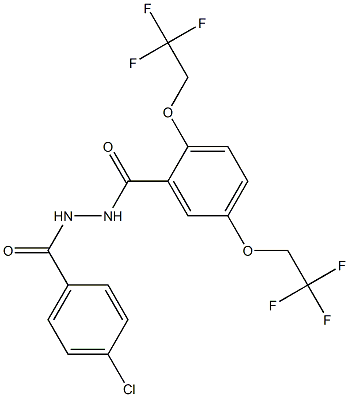 N'-(4-chlorobenzoyl)-2,5-bis(2,2,2-trifluoroethoxy)benzenecarbohydrazide 结构式