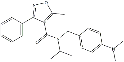 N4-[4-(dimethylamino)benzyl]-N4-isopropyl-5-methyl-3-phenylisoxazole-4-carboxamide 化学構造式
