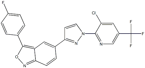 5-{1-[3-chloro-5-(trifluoromethyl)-2-pyridinyl]-1H-pyrazol-3-yl}-3-(4-fluorophenyl)-2,1-benzisoxazole,,结构式