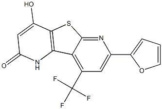 7-(2-furyl)-4-hydroxy-9-(trifluoromethyl)pyrido[2',3':4,5]thieno[2,3-b]pyridin-2(1H)-one|