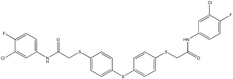 2-({4-[(4-{[2-(3-chloro-4-fluoroanilino)-2-oxoethyl]sulfanyl}phenyl)sulfanyl]phenyl}sulfanyl)-N-(3-chloro-4-fluorophenyl)acetamide