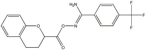 O1-(3,4-dihydro-2H-chromen-2-ylcarbonyl)-4-(trifluoromethyl)benzene-1-carbohydroximamide Structure