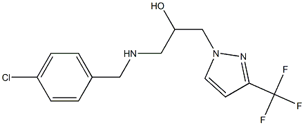 1-[(4-chlorobenzyl)amino]-3-[3-(trifluoromethyl)-1H-pyrazol-1-yl]propan-2-ol 结构式