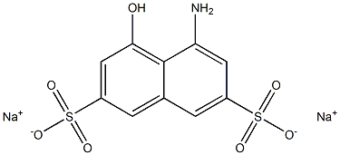 sodium 5-amino-4-hydroxy-7-sulfonaphthalene-2-sulfonate Struktur