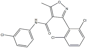 N4-(3-chlorophenyl)-3-(2,6-dichlorophenyl)-5-methyl-4-isoxazolecarboxamide,,结构式