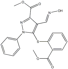 methyl 4-[(hydroxyimino)methyl]-5-{[2-(methoxycarbonyl)phenyl]sulfanyl}-1-phenyl-1H-pyrazole-3-carboxylate 化学構造式