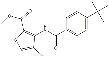 methyl 3-{[4-(tert-butyl)benzoyl]amino}-4-methylthiophene-2-carboxylate 化学構造式